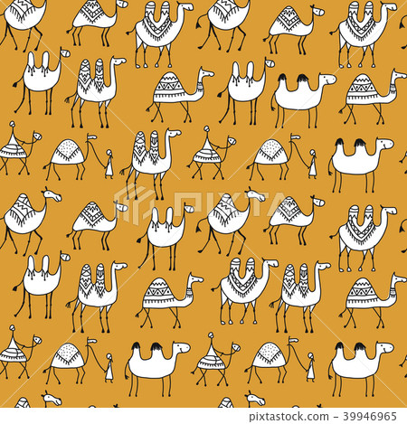 Camels caravan, seamless pattern for your design 39946965