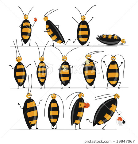 Funny cockroaches set for your design Funny cockroaches set for your design 39947067