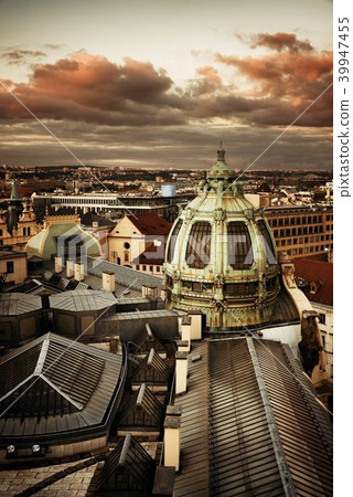 Prague skyline rooftop view Prague skyline rooftop view 39947455