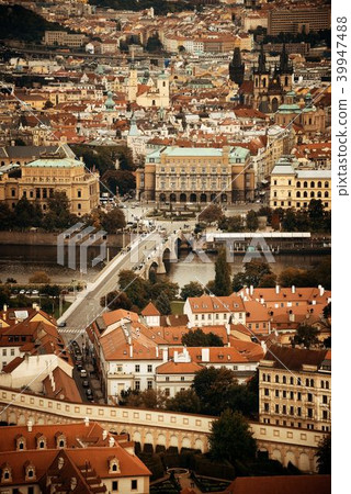 Prague skyline rooftop view 39947488