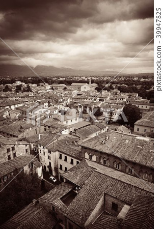 Lucca rooftop view with mountain 39947825