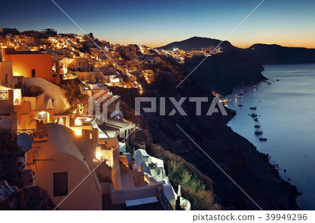 Santorini skyline night Santorini skyline night 39949296