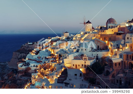 Santorini skyline night Santorini skyline night 39949298