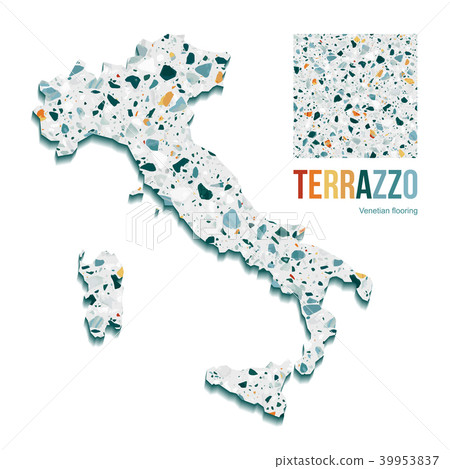 Vector illustration of Italy map filled with Terrazzo pattern 39953837