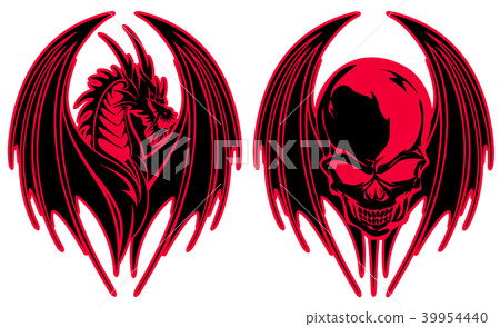 Illustration of Skull and Dragon, Illustration of Skull and Dragon, 39954440