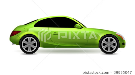 Vector green automobile coupe profile side view Vector green automobile coupe profile side view 39955047