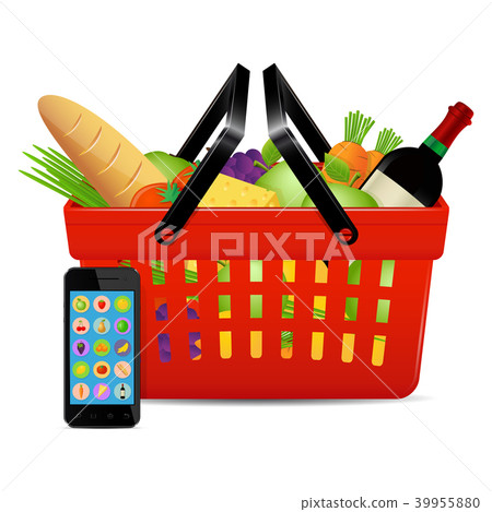 Food ordered online with use of smartphone 39955880