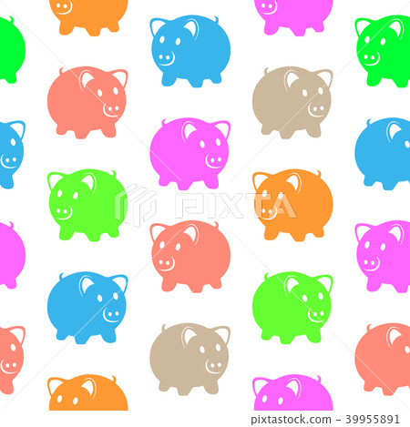 Seamless pattern with colorful pigs Seamless pattern with colorful pigs 39955891