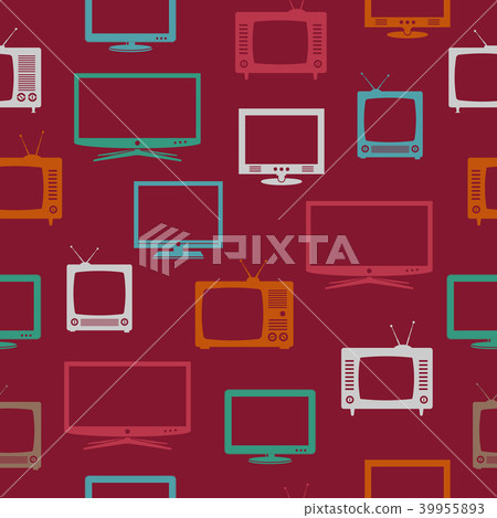 TV set, vector seamless pattern TV set, vector seamless pattern 39955893