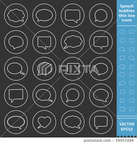 Speech bubbles thin line icons Speech bubbles thin line icons 39955894