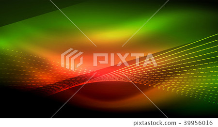 Smooth light effect, straight lines on glowing shiny neon dark background. Energy technology idea Smooth light effect, straight lines on glowing shiny neon dark background. Energy technology idea 39956016