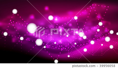 Shiny stars, neon glowing digital connected light dots 39956058