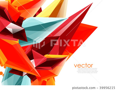 Color glass crystals on white background, geometric abstract composition with glass gemstones and Color glass crystals on white background, geometric abstract composition with glass gemstones and 39956215