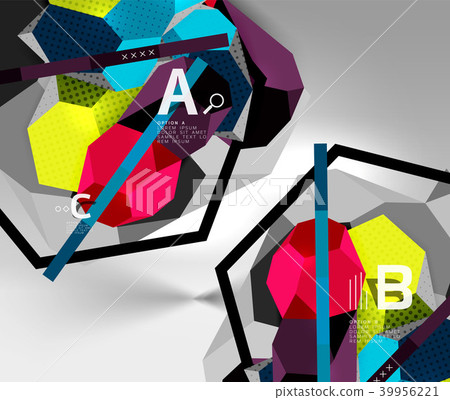 3d hexagon geometric composition, geometric digital abstract background 3d hexagon geometric composition, geometric digital abstract background 39956221