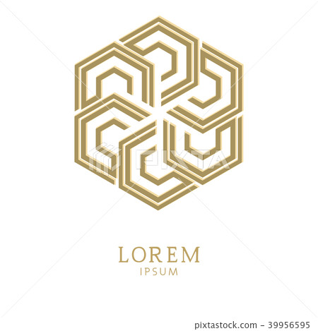 Logo vector  element. Geometric  gold  logo  39956595