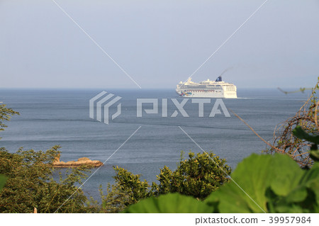 A cruise ship departing from Sakaiminato city in Tottori Prefecture and navigating the water supply channel Norwegian Jan Jewel 39957984