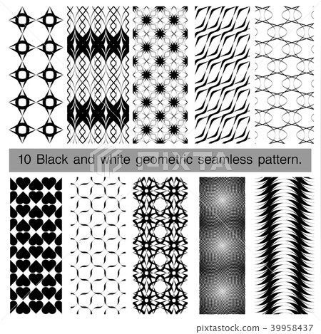 Black and white geometric seamless pattern. - Stock Illustration ...