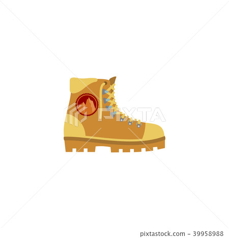 Mountain hiking travelling boots, shoes icon. 39958988
