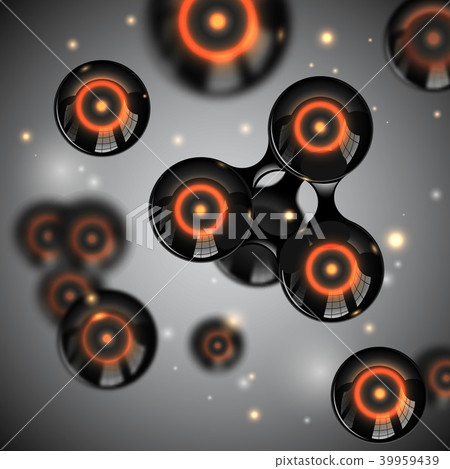 Vector abstract black glossy molecules design 39959439