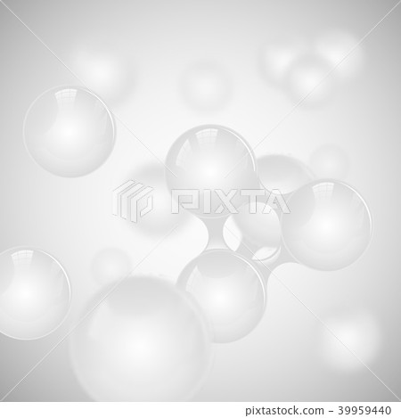 Vector abstract light grey glossy molecule design 39959440