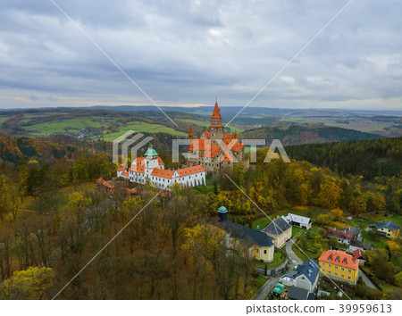 Castle Bouzov in Czech Republic - aerial view 39959613