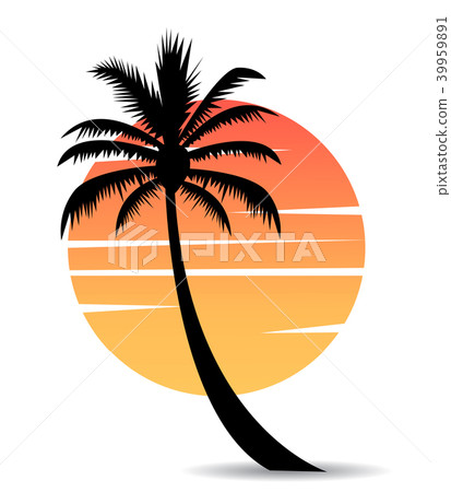 palm tree image with sun 39959891