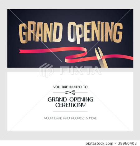 Grand opening vector banner, invitation card Grand opening vector banner, invitation card 39960408