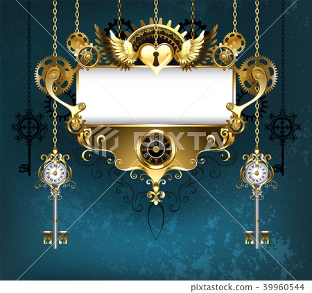 Symmetrical steampunk banner 39960544