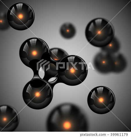 Vector abstract black glossy molecules design 39961179