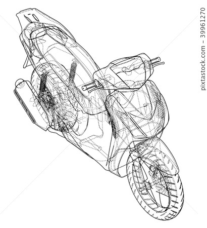 Scooter outline concept. Vector Scooter outline concept. Vector 39961270