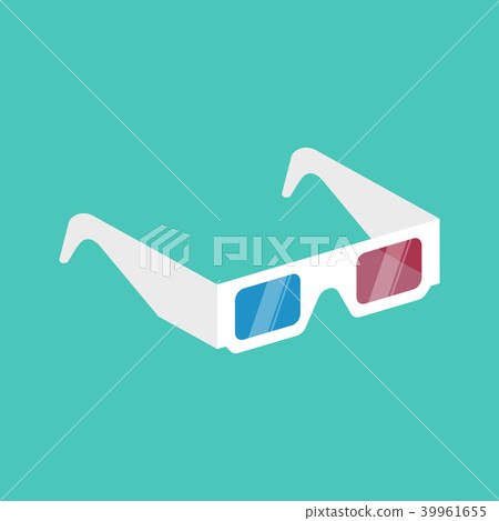 3D cinema glasses isometric 39961655