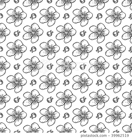 Vector sakura seamless pattern of flowers Vector sakura seamless pattern of flowers 39962519