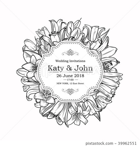 Vector vintage elegant wedding invitation Vector vintage elegant wedding invitation 39962551