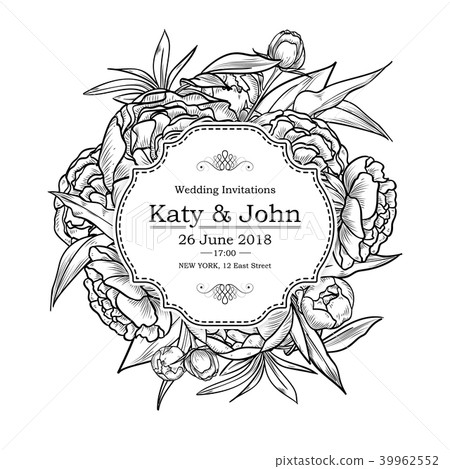 Vector vintage elegant wedding invitation Vector vintage elegant wedding invitation 39962552