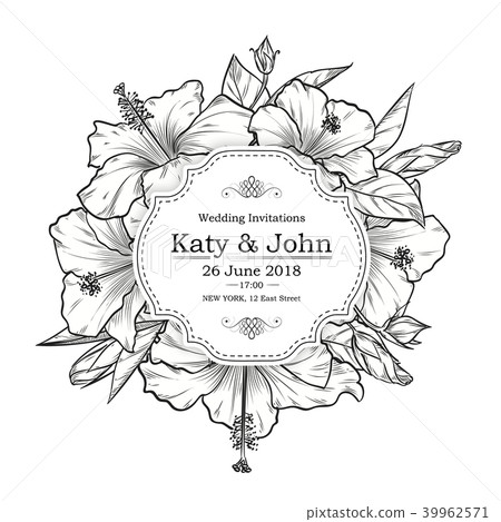 Vector vintage elegant wedding invitation Vector vintage elegant wedding invitation 39962571