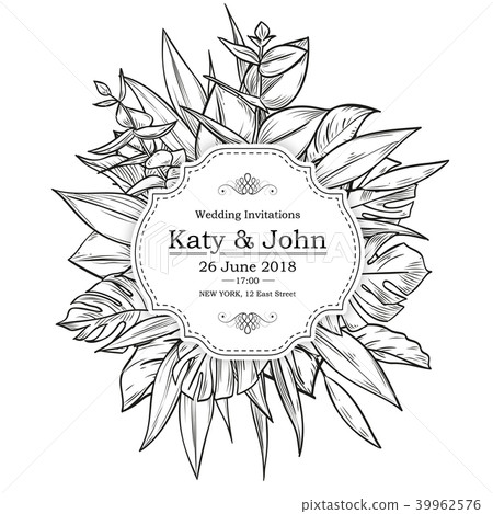 Vector vintage elegant wedding invitation 39962576