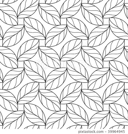Seamless repeating linear leaves pattern - Stock Illustration [39964945 ...