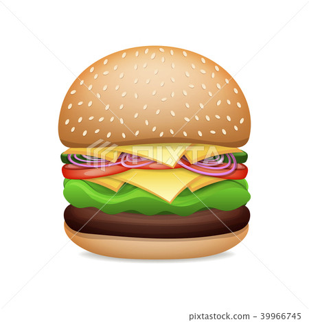 Vector Realistic Hamburger Classic Burger 39966745