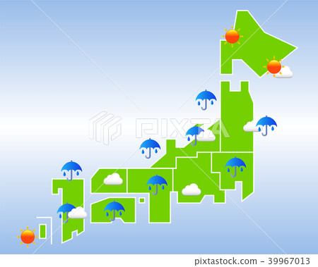Illustration of the weather forecast for the rainy season Illustration of the weather forecast for the rainy season 39967013