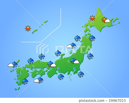 Illustration of the weather forecast for the rainy season Illustration of the weather forecast for the rainy season 39967015