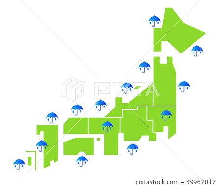 Illustration of rainy season weather forecast white background 39967017