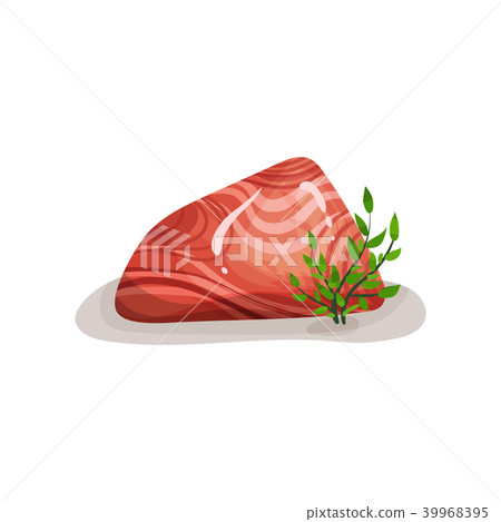 Red mineral rock stone, design element of natural landscape vector Illustration on a white 39968395
