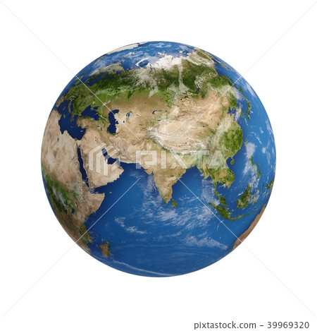 3D Rendering Planet Earth isolated on white 39969320