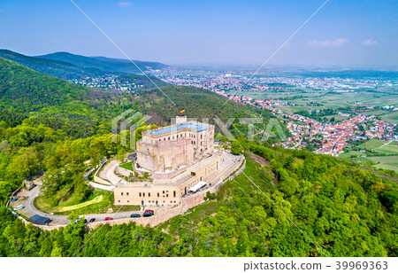 Hambacher Schloss or Hambach Castle, aerial view. Rhineland-Palatinate, Germany. 39969363