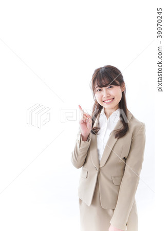 Business woman pointing a finger 39970245