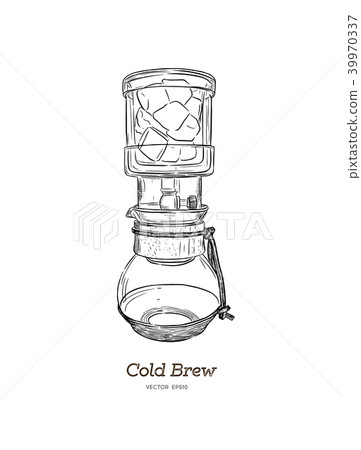 cold brew. coffee maker hand draw vector. cold brew. coffee maker hand draw vector. 39970337