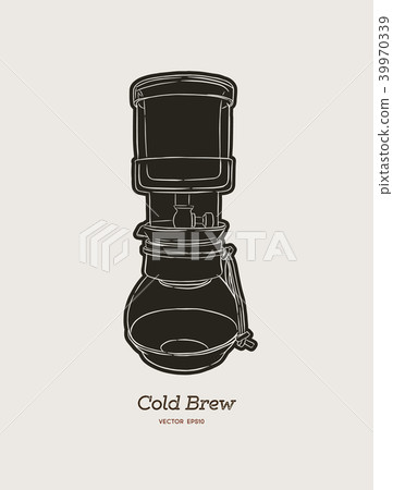 cold brew. coffee maker hand draw vector. 39970339