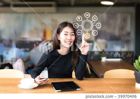 Young asian women using laptop payments online Young asian women using laptop payments online 39970406