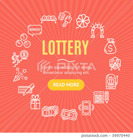 Lotto Signs Round Design Template Line Icon Concept. Vector 39970440