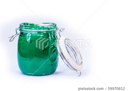 green color of plastisol ink in transparent bottle 39970812